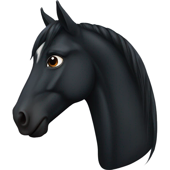 face of black horse with SMALL Star on forehead and has short mane emoji