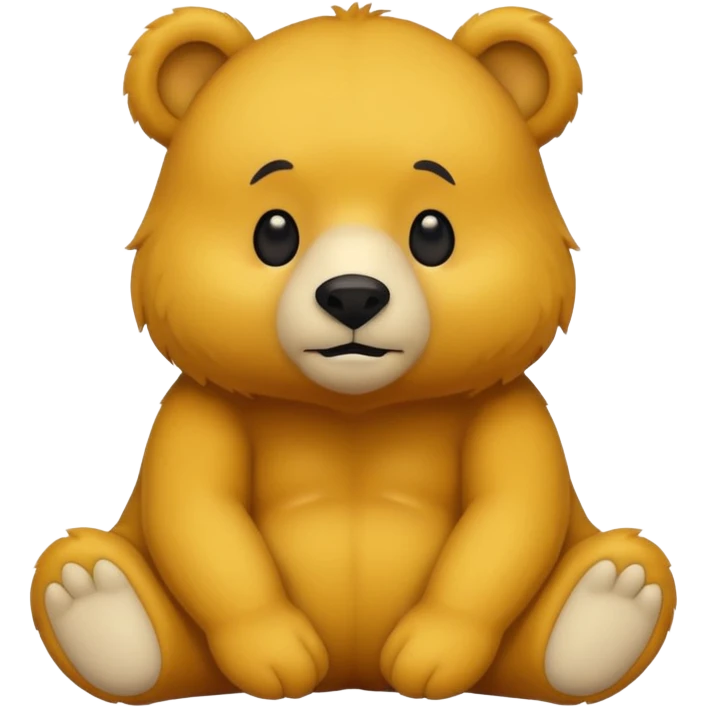 Yellow bear with black eyes sitting emoji