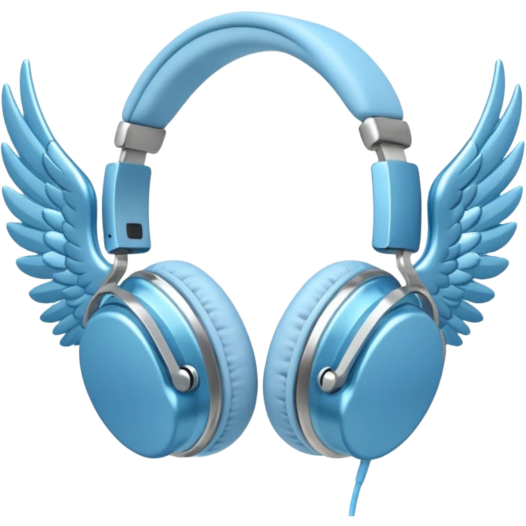 light blue headphones with wings emoji