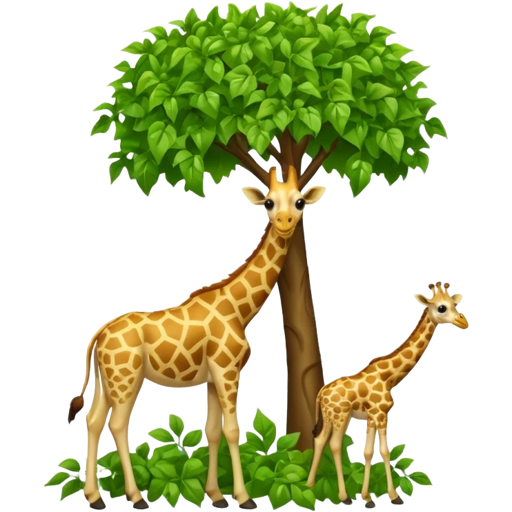 giraffe eating leaves from a tree emoji