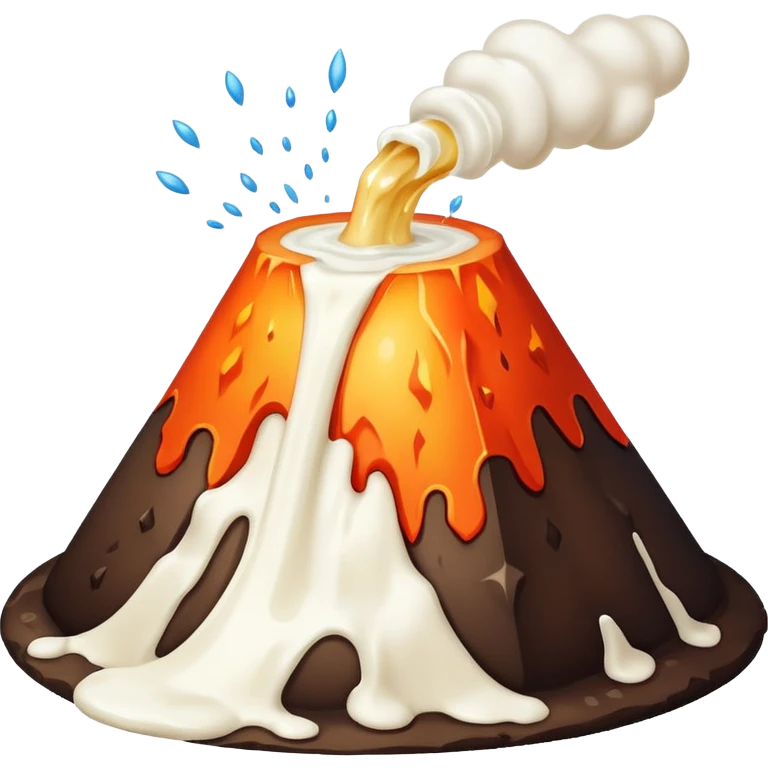 Volcano shooting out milk emoji