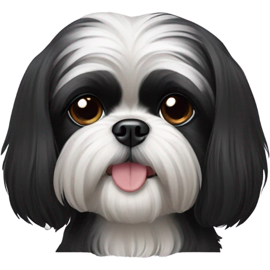 A black Shih Tzu dog emoji