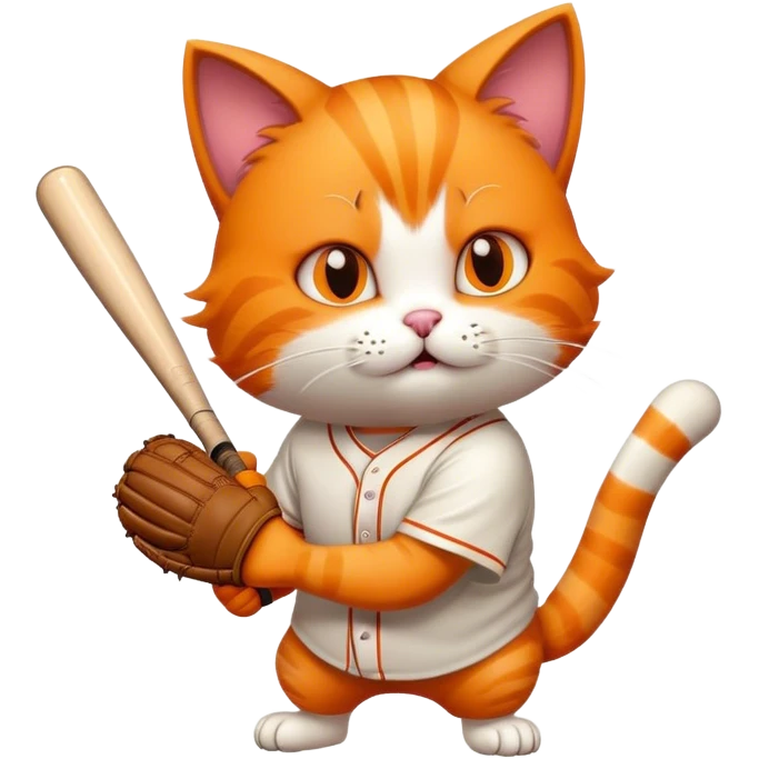 Cat playing baseball emoji