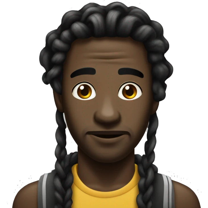Homme noir du ghetto avec des locks longue emoji