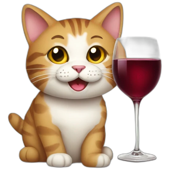 Cat with wine emoji