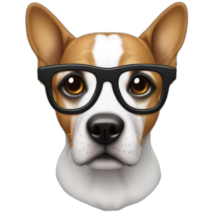 A dog wearing thug life glasses with bhide  emoji