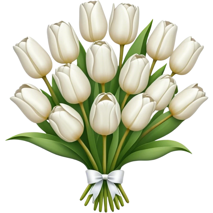 white tulip bouquet  emoji