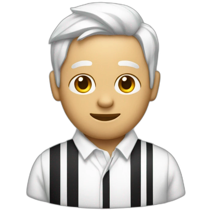Un ladron con una camisa de rayas blancas y negras emoji