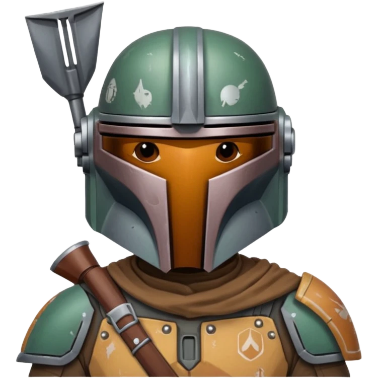 combine a stars wars mandalorian bounty hunter with my face? emoji