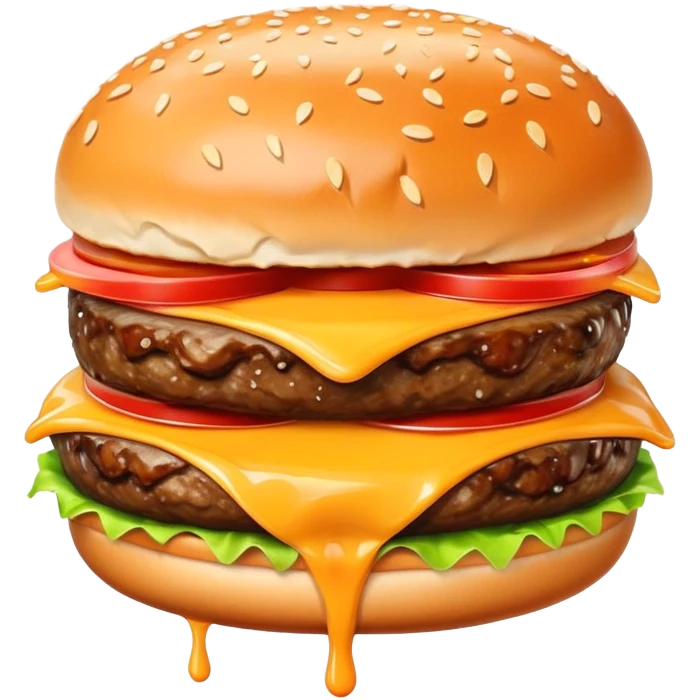 juicy hamburger with cheese emoji