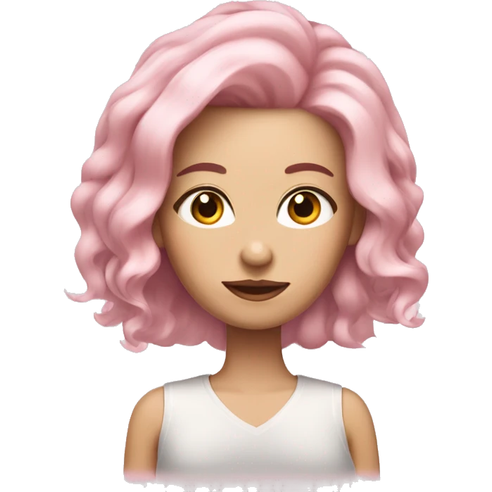 hairut lady with soft pink hair, fair skin emoji