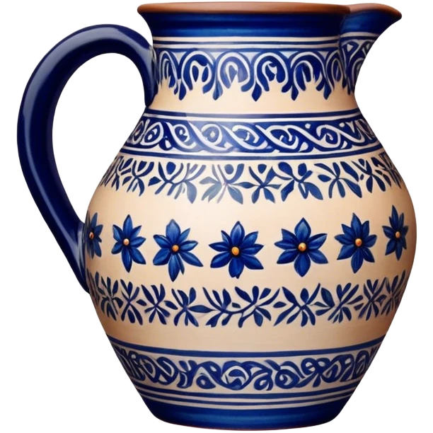 Cinematic Realistic image of a piece of Bolesławiec pottery, rendered with intricate, hand-painted designs and detailed textures, set against a softly illuminated backdrop that highlights its artisanal beauty emoji