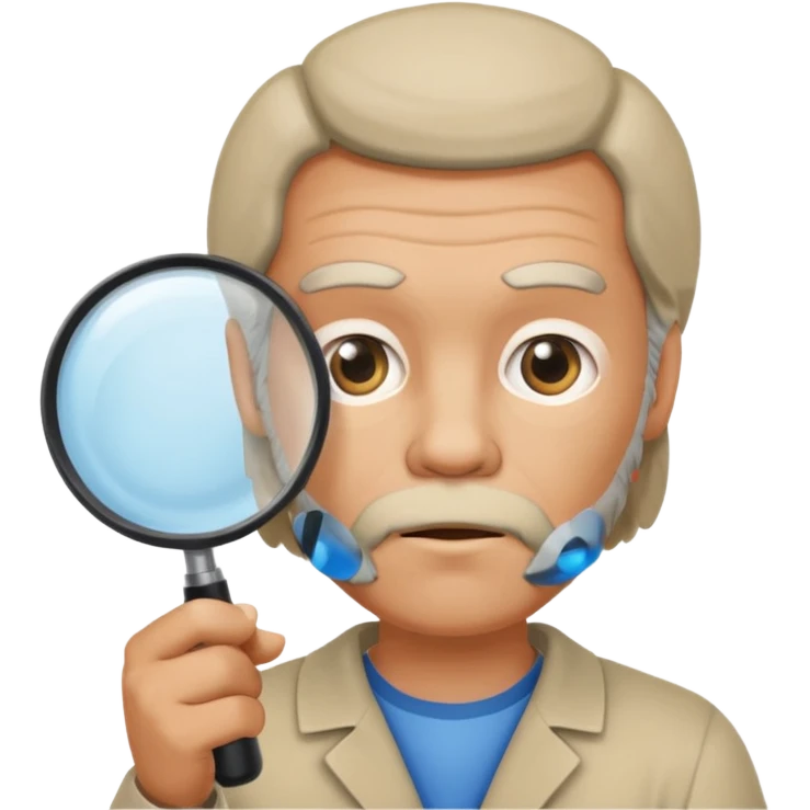 Sócrates mirando con una lupa  emoji
