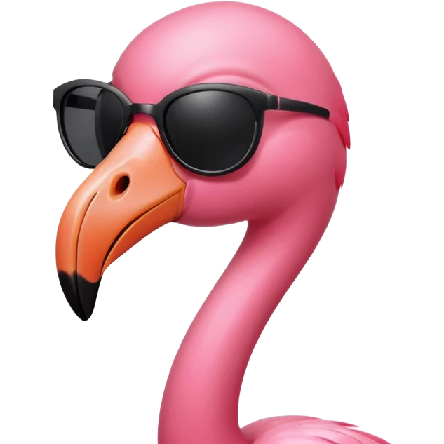 cool flamingo with black sunglasses emoji