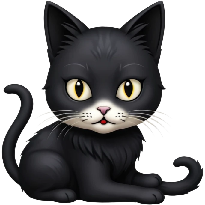 Goth cat get tattooed emoji