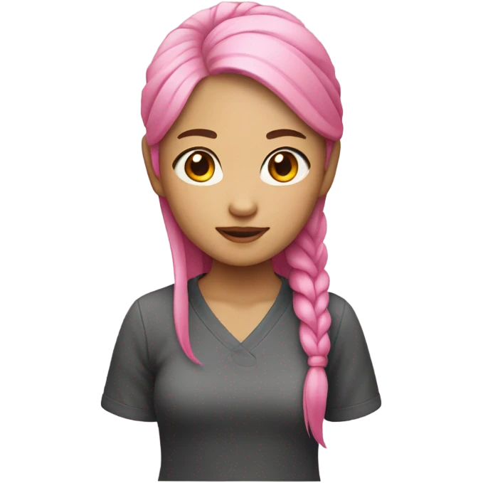 asian girl with pink hair  emoji