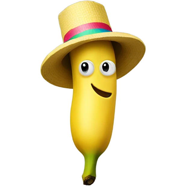 banana with a hat emoji