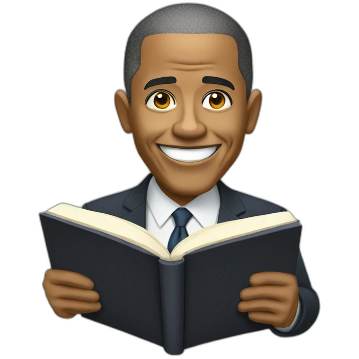 barack obama reding a book emoji