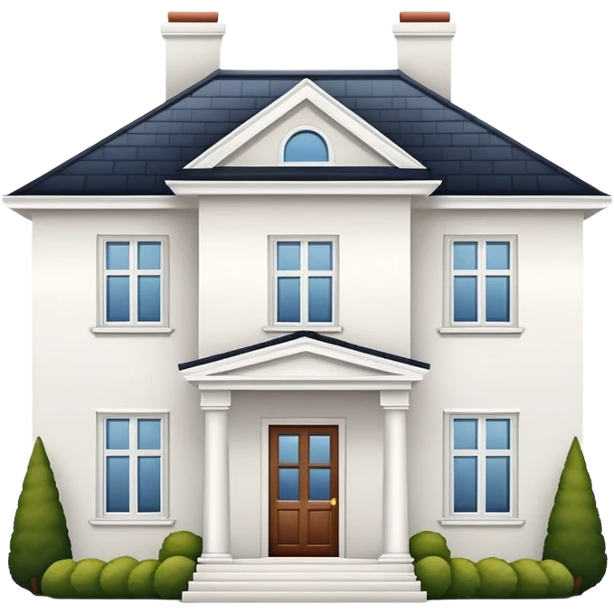 simple residential house, classic home with a roof and windows, minimalistic and clear emoji