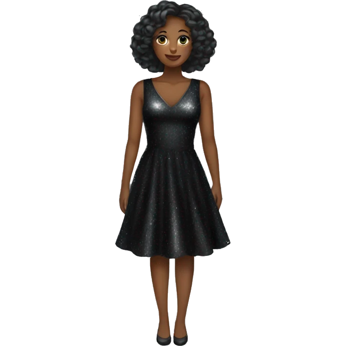black shimmer dress emoji
