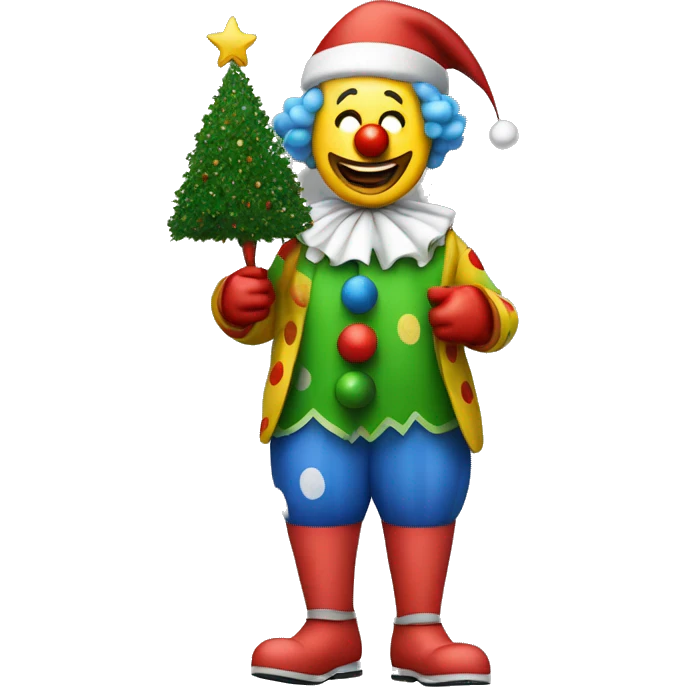 Clown with an Christmas tree instead of his hat emoji