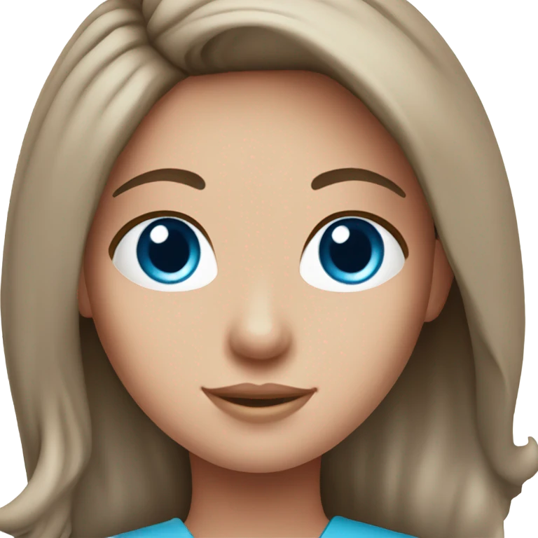 pretty blue-eyed brunette nurse with long hair in pink scrubs emoji