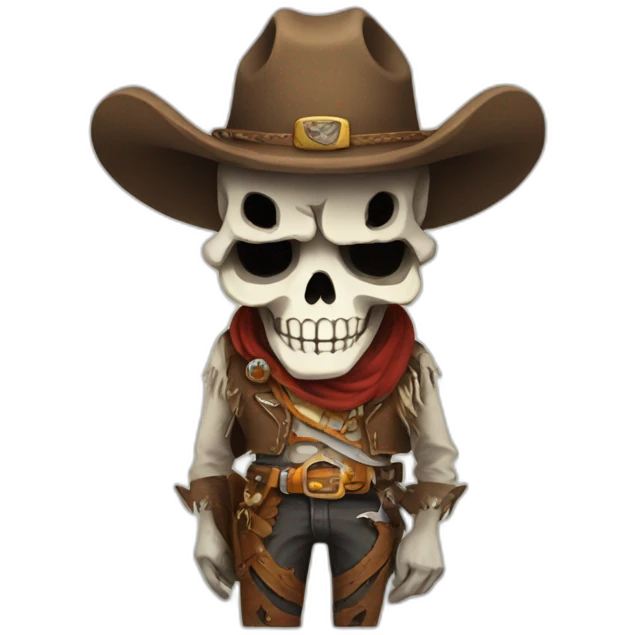 skull cowboy cute slack emoji