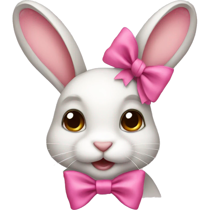 bunny with pink bow  emoji