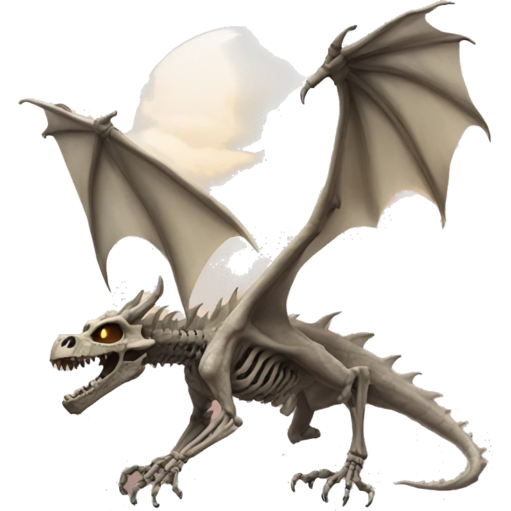 skeletal dragon circling sky emoji
