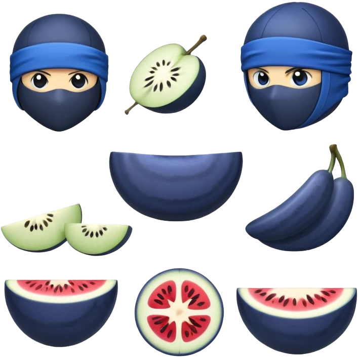 blue fruit ninja  emoji