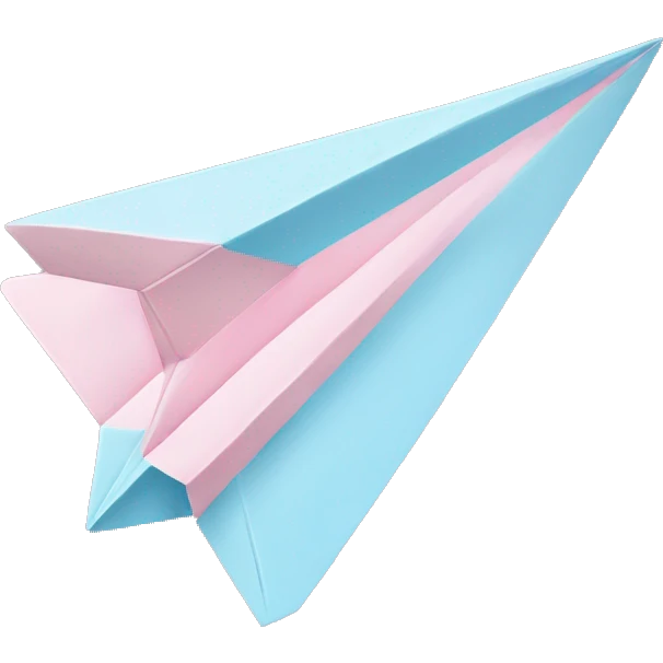 Pastel pink and Pastel Blue paper airplane  emoji