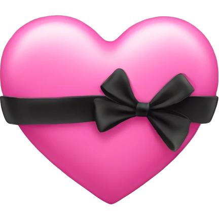 Pink heart with black bows emoji