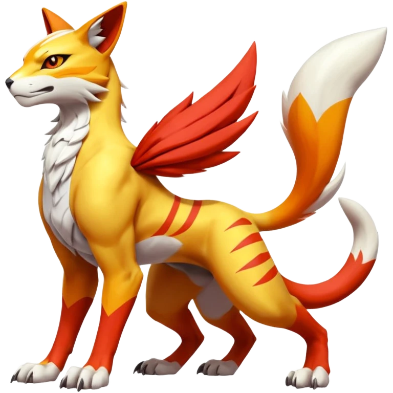 Latias-Koraidon-Renamon-Zeraora-Bastet-Fakémon-fusion-creature, full body emoji