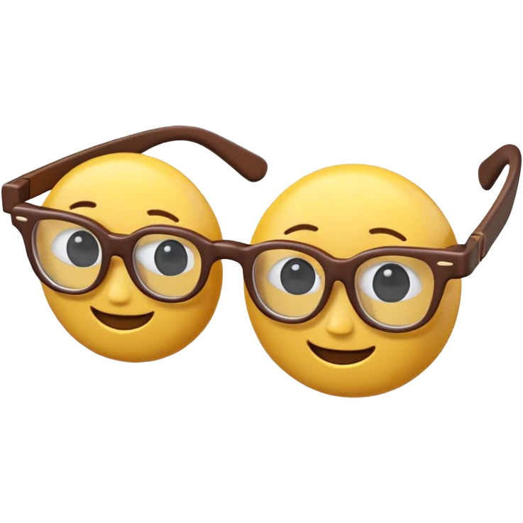 Cartoon 3D render, emojis 👓  as cute 3D objects, Pixar-style,  emoji