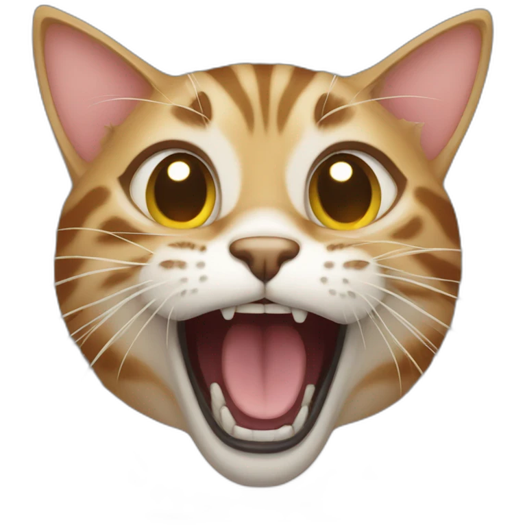 Tabby cat screaming emoji