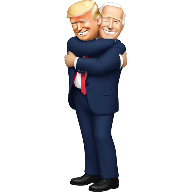 Donald Trump hugging Joe Biden emoji