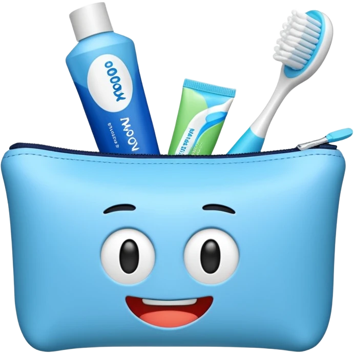 amenity kit with toothbrush toothpaste emoji