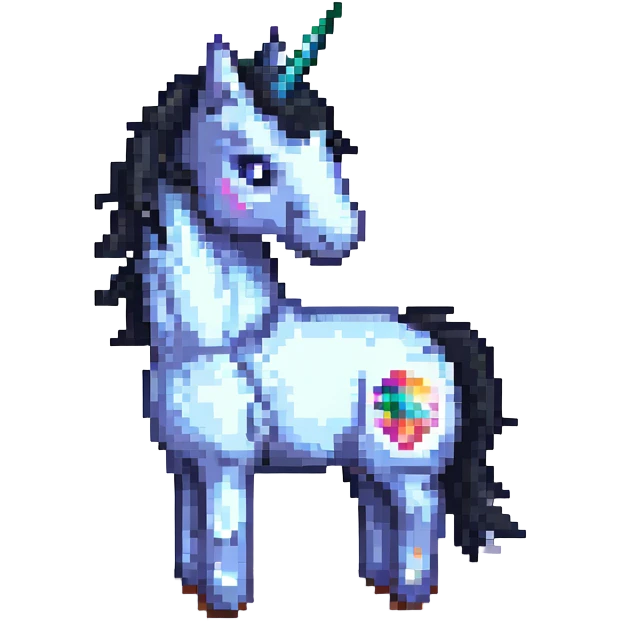 единорог черный лошадь, no background emoji