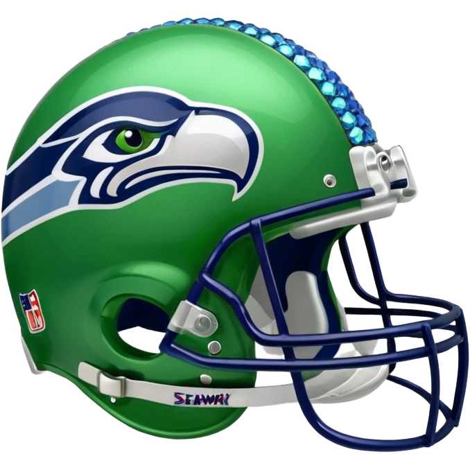 NFL Seahawks logo helmut with diamond bling  emoji