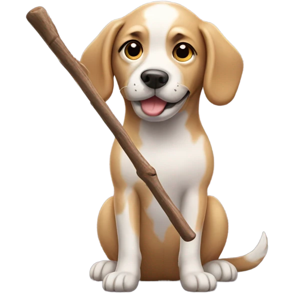 Dog with stick emoji