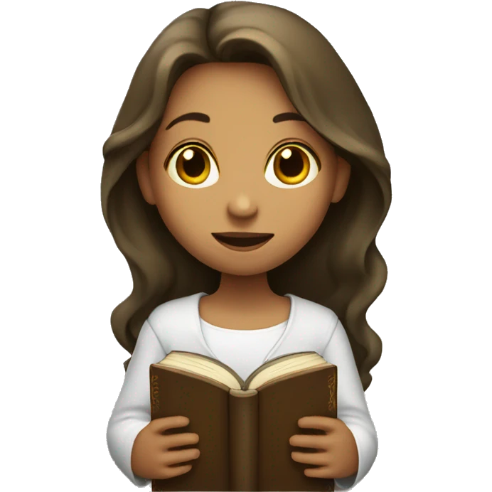 Girl with bible in arms emoji