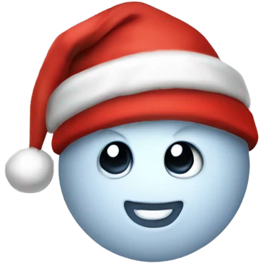 moon in Christmas hat emoji