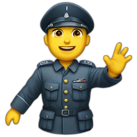 luftwaffe soldier raises arm greeting emoji