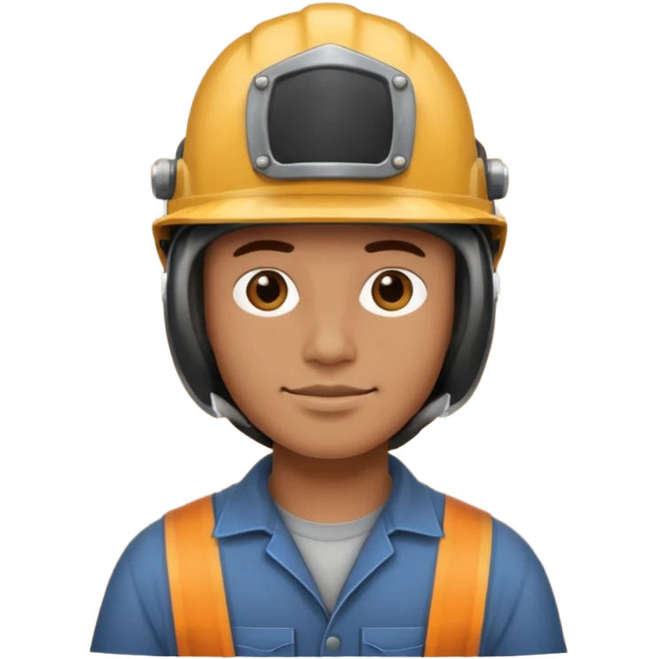 welding, , worker with helmet emoji