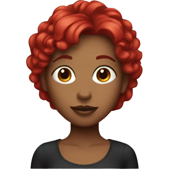 Black and red hair girl emoji