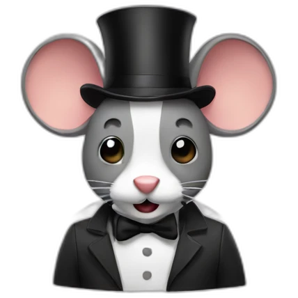 a mouse with a mustache emoji