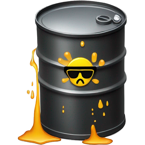 oil drum with hazardous waste and sunglasses leaking oil emoji