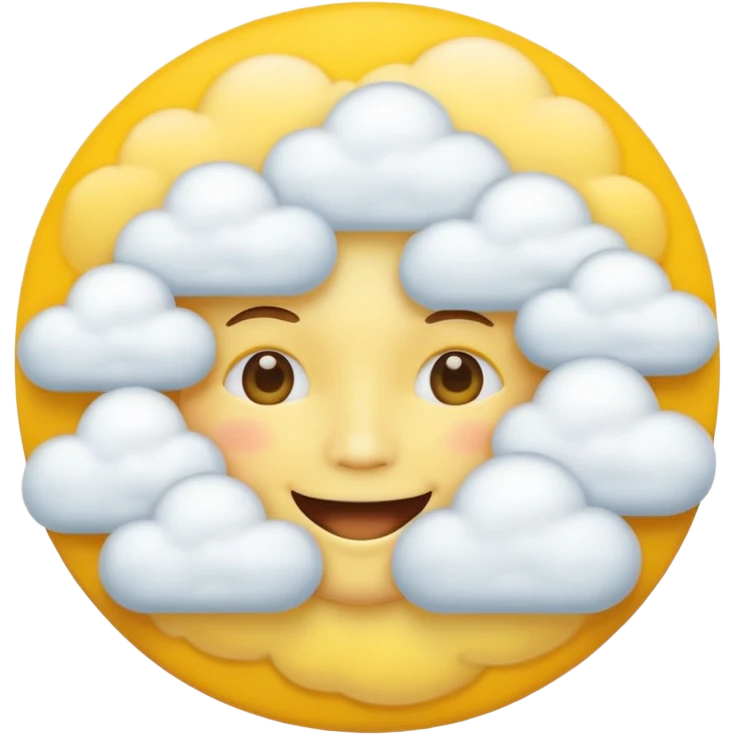 Yellow circle face covered in clouds cover a mouth emoji