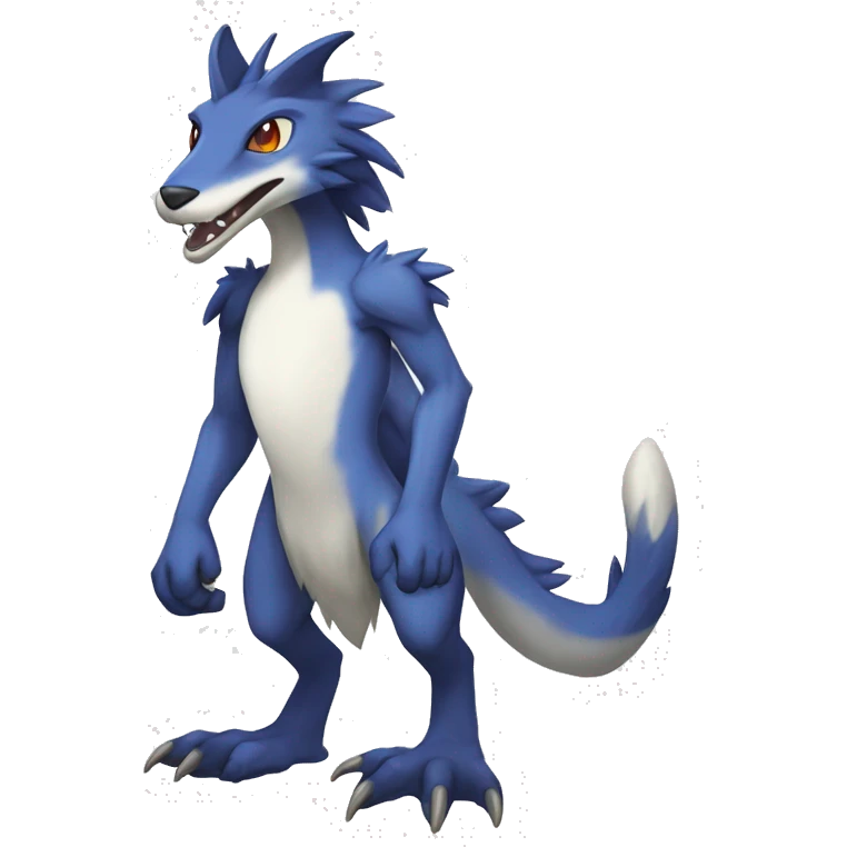 Cute Lombax-Sergal-Vernid-Fakemon full body  emoji