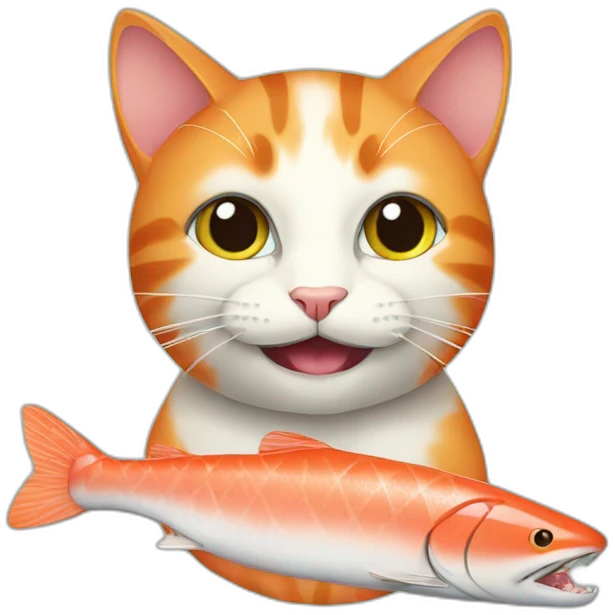 CAT eating some salmon emoji